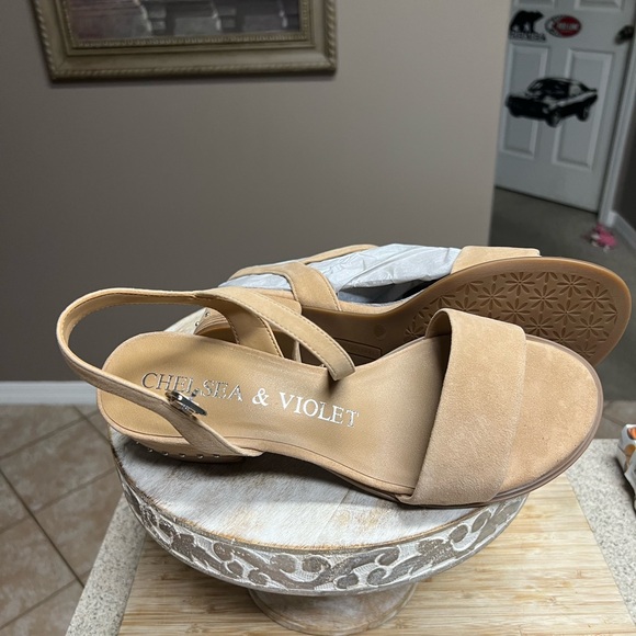 Chelsea & Violet Astrid Nubuck Suede Banded Sandals - Picture 2 of 6